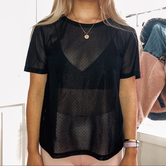 Urban Outfitters Tops - Polka Dot Mesh T-shirt
